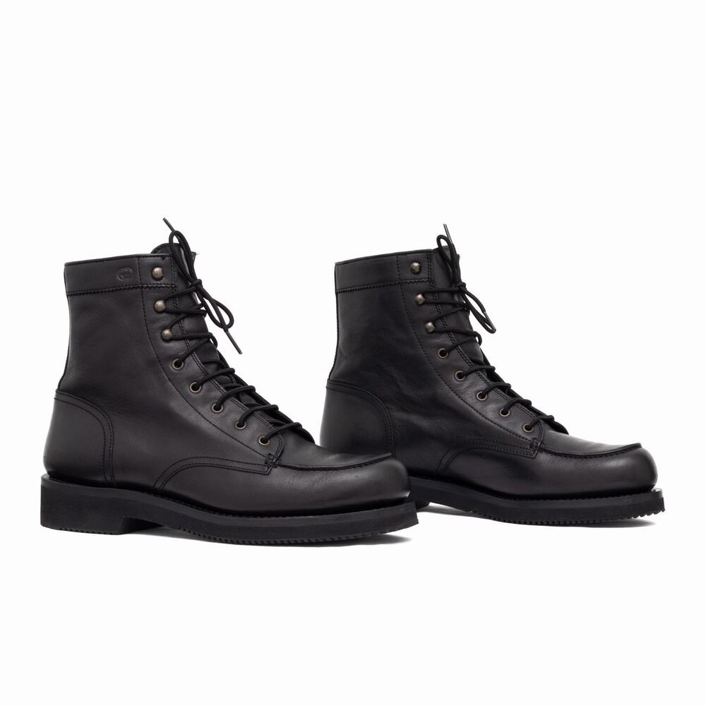 GUCCI Tom Ford Era Men's Leather Moc Toe Combat Boot Black EU43.5/US10.5 - Picture 5 of 16